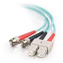 3.3ft (1m) SC-ST 10Gb 50/125 OM3 Duplex Multimode PVC Fiber Optic Cable (TAA Compliant) - Aqua