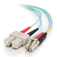 1.6ft (0.5m) LC-SC 10Gb 50/125 OM3 Duplex Multimode PVC Fiber Optic Cable (TAA Compliant) - Aqua