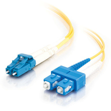 16.4ft (5m) LC-SC 9/125 OS2 Duplex Single-Mode PVC Fiber Optic Cable (TAA Compliant) - Yellow