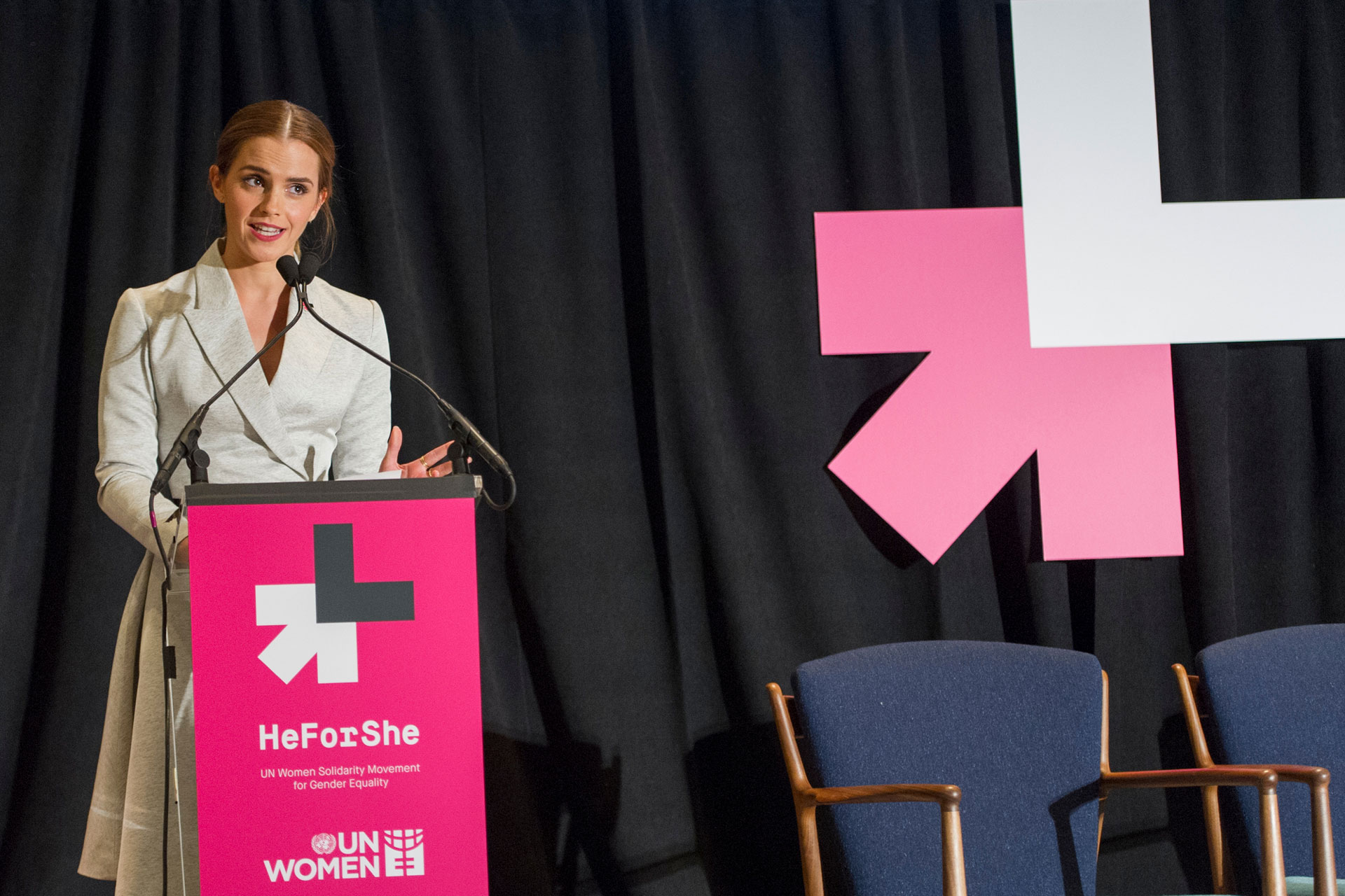 <p><sub>British Actor and UN Women Goodwill Ambassador Emma Watson co-hosts a special event organized by the United Nations Entity for Gender Equality and the Empowerment of Women (UN Women) in support of their HeForShe campaign.</sub></p> <p><sub>British Actor and UN Women Goodwill Ambassador Emma Watson co-hosts a special event organized by the United Nations Entity for Gender Equality and the Empowerment of Women (UN Women) in support of their HeForShe campaign.</sub></p>